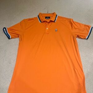 Psycho Bunny Orange Polo Shirt with Sporty Trim